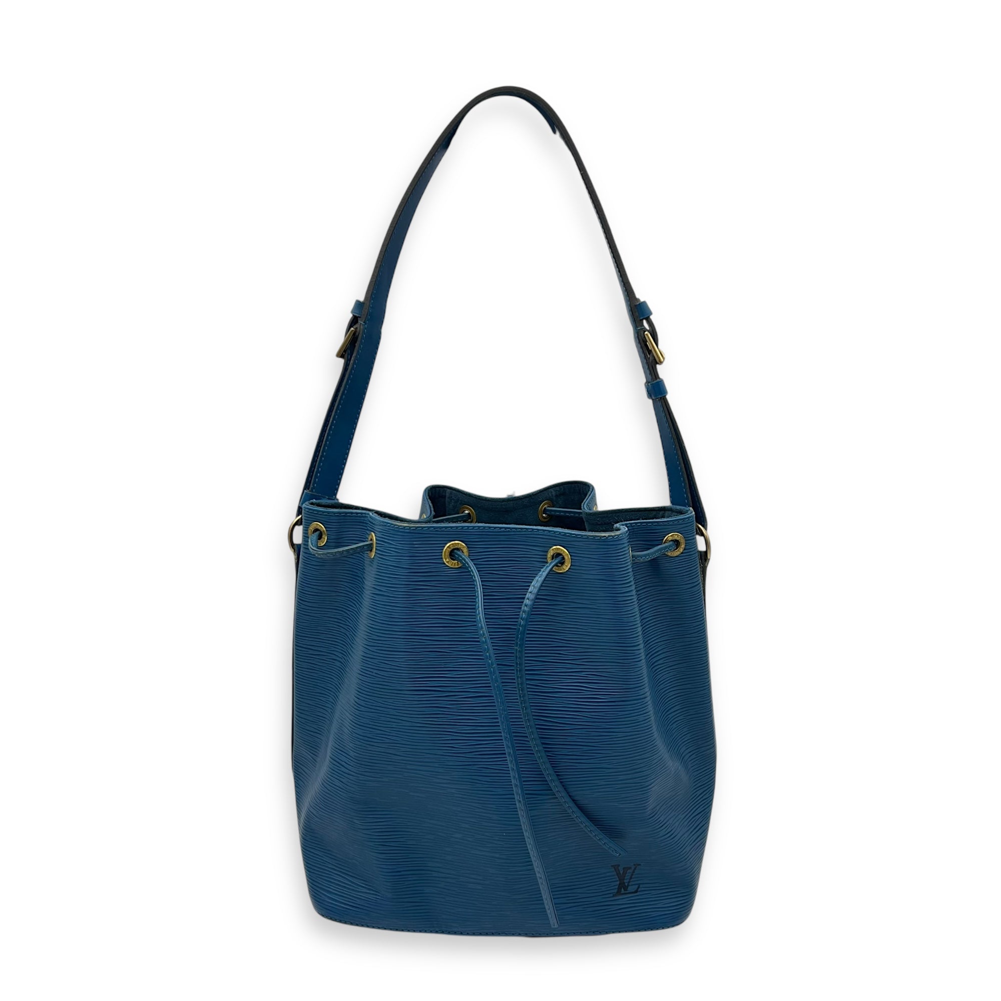 Louis Vuitton Noe Bucket Bag Blue in Epi Leather, Gold hardware_13