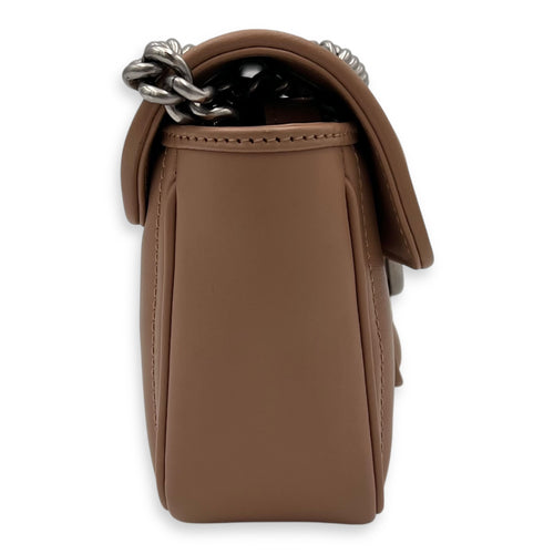 Gucci GG Marmont Crossbody Bag Small Brown in Calfskin, Silver hardware_3