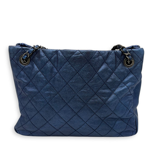 Chanel Others Tote Bag Blue in Caviar Leather, Ruthenium hardware_2
