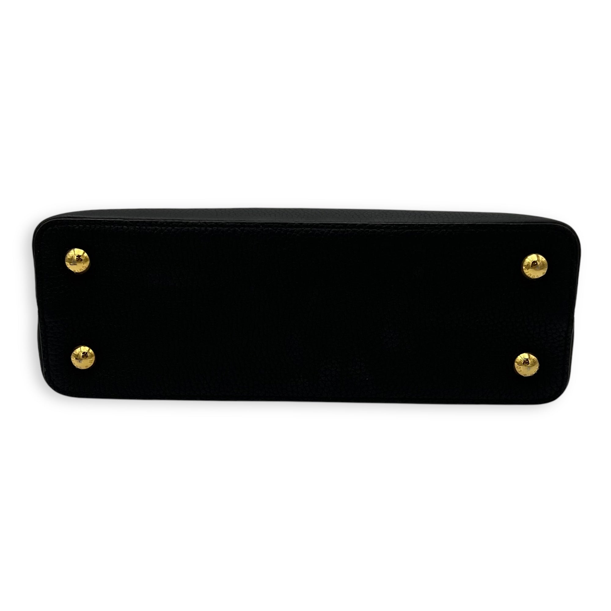 Louis Vuitton Capucines Top Handle Bag MM Black in Taurillon Leather, Gold hardware_6