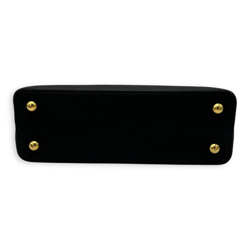 Louis Vuitton Capucines Top Handle Bag MM Black in Taurillon Leather, Gold hardware_6