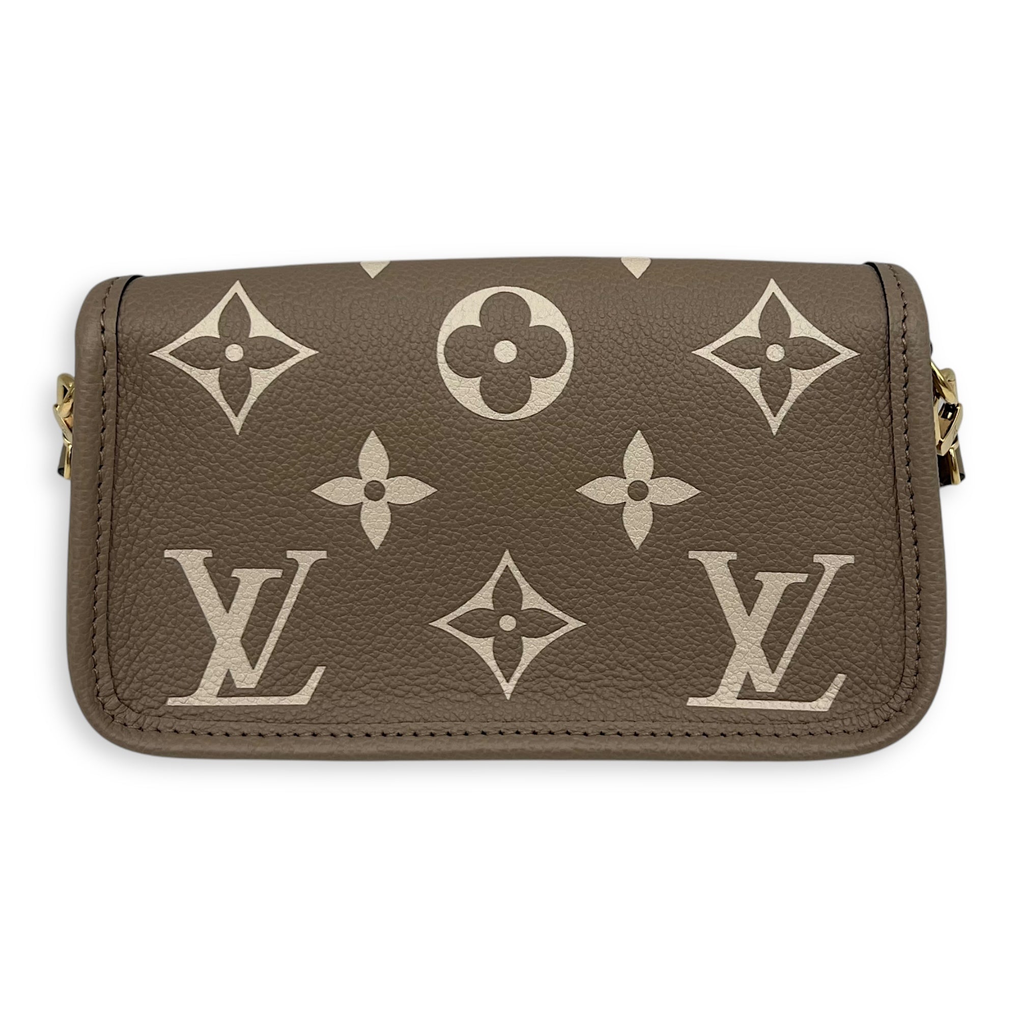 Louis Vuitton Diane Crossbody Bag Nano Beige in Empreinte Leather, Gold hardware_2