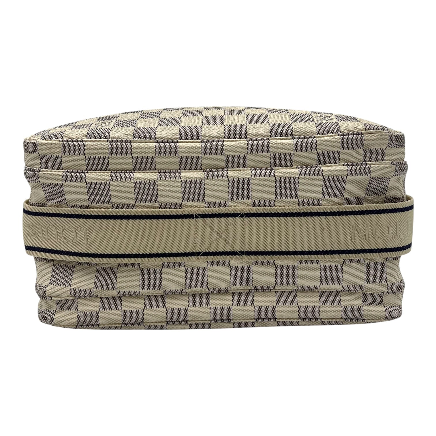 Louis Vuitton Naviglio Crossbody Bag Damier Azur in Coated Canvas, Enamel hardware_5