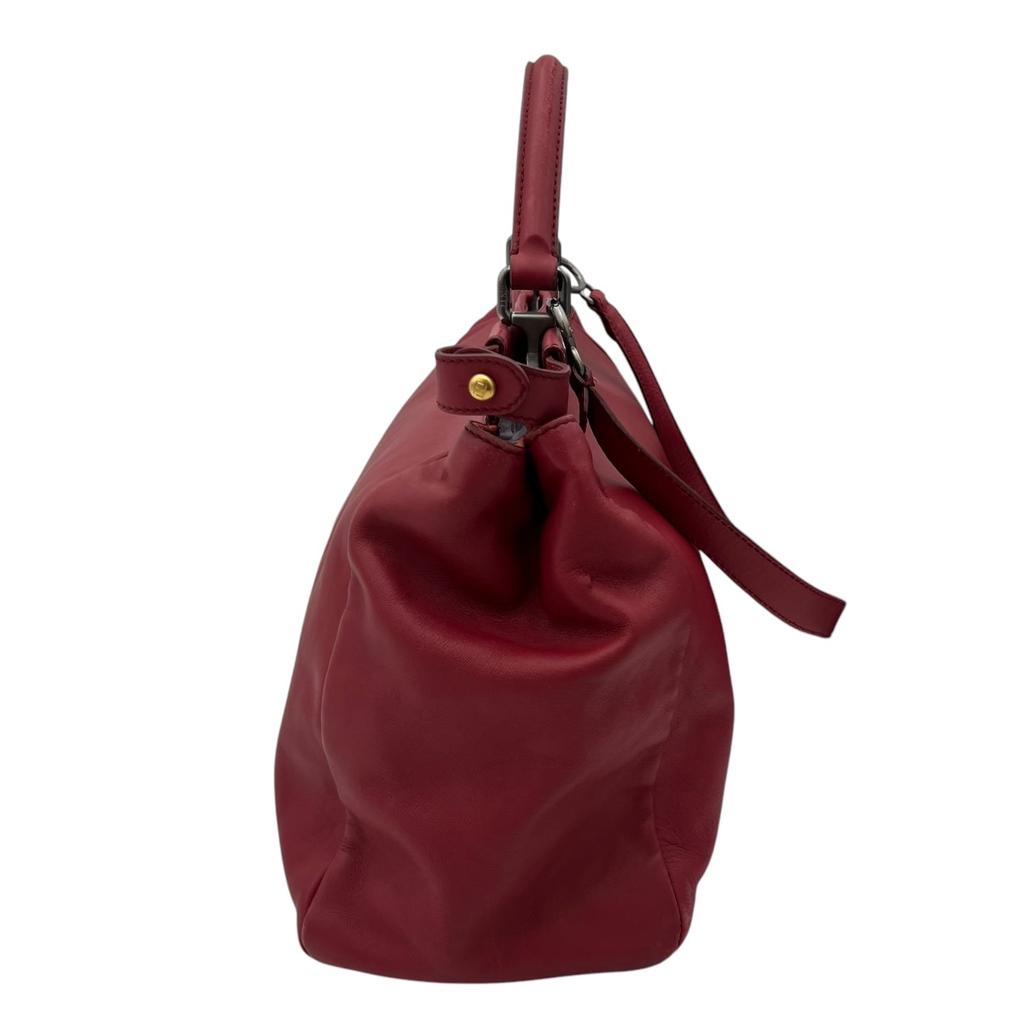 Fendi Peekaboo Top Handle Bag Red in Calfskin, Mixed hardware_4