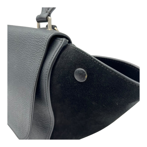 Celine Trapeze Small Black Shoulder Bag in Calfskin, Silver hardware_14