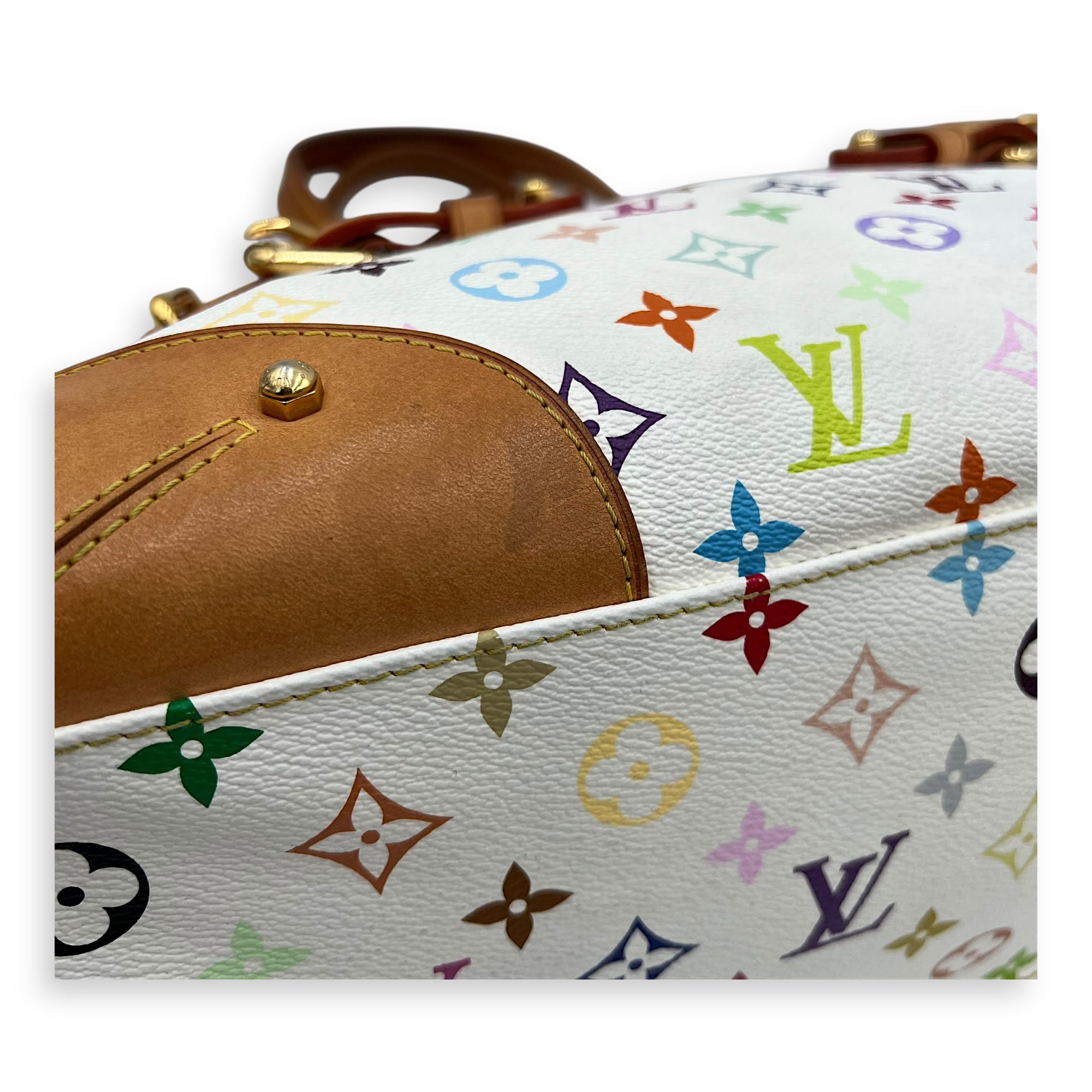 Louis Vuitton Claudia Shoulder Bag Multicolor x Murakami in Monogram Coated Canvas, Gold hardware_13