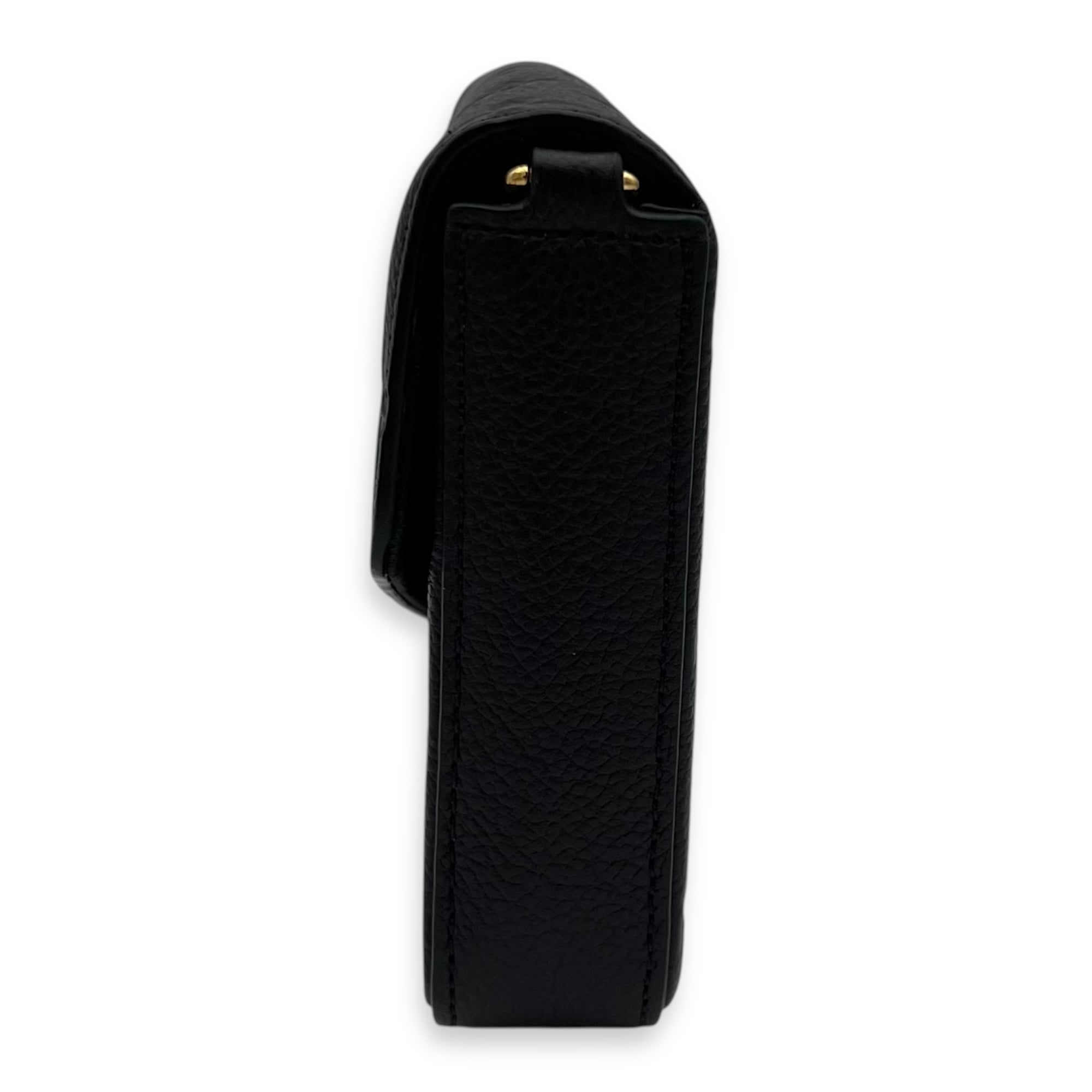 Louis Vuitton Felicie Wallet On Chain Black in Monogram Empreinte Leather, Gold hardware_3
