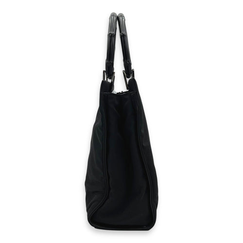 Gucci Bamboo Top Handle Bag Black in Nylon_4