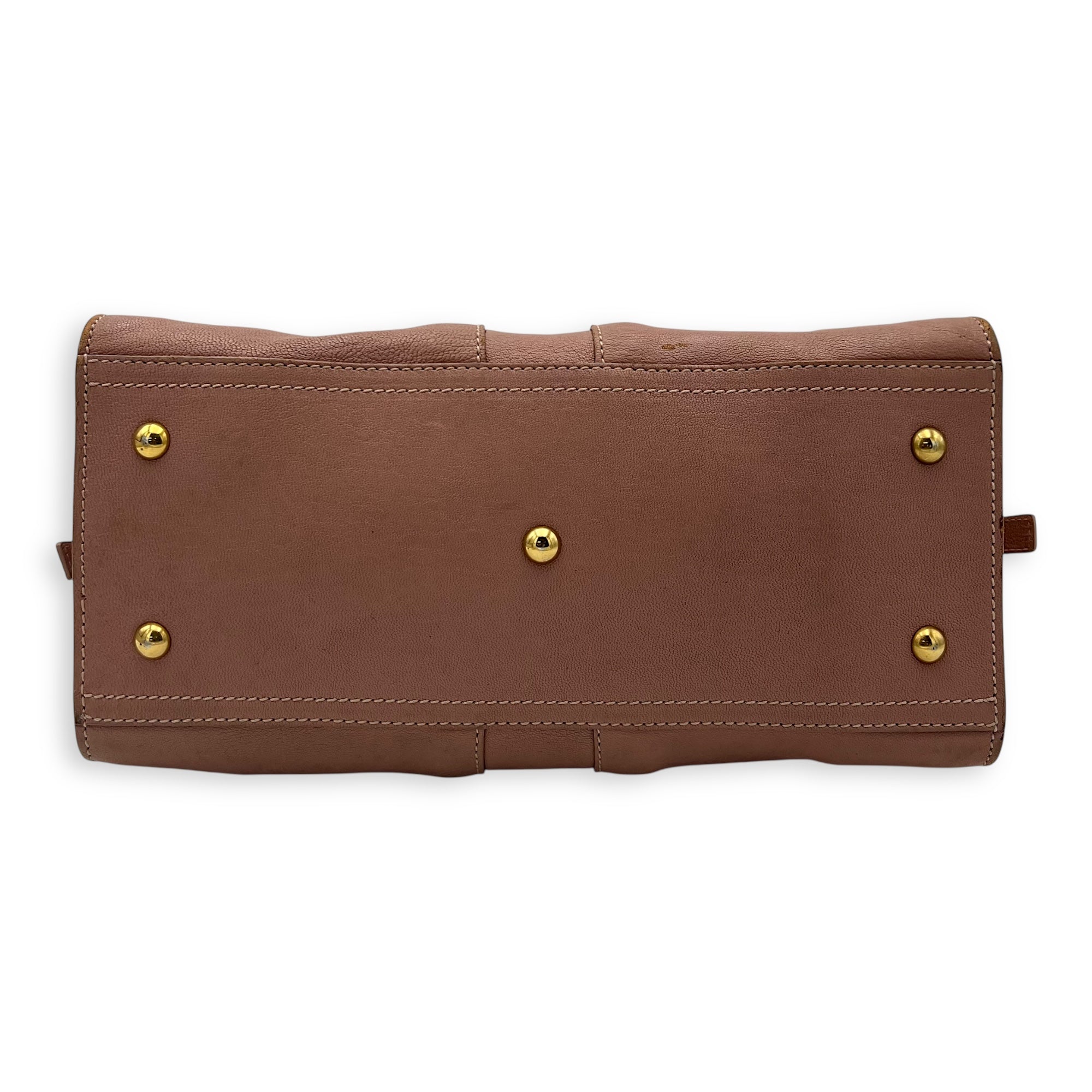 Saint Laurent Cabas Top Handle Bag Pink in Calfskin, Gold hardware_5