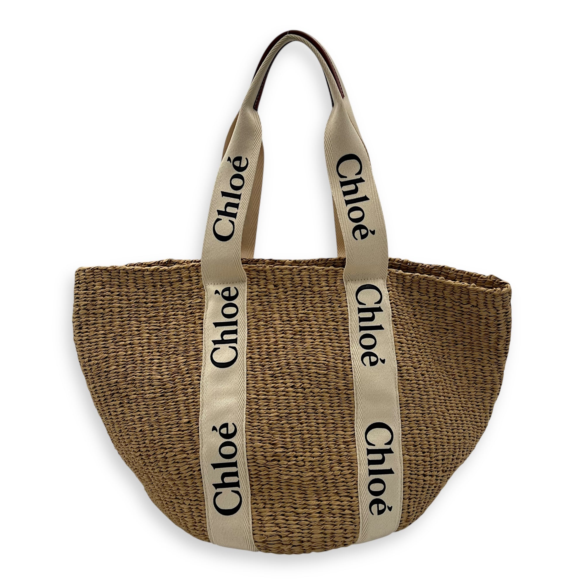 Chloé Woody Basket Brown Tote Bag in Raffia_1