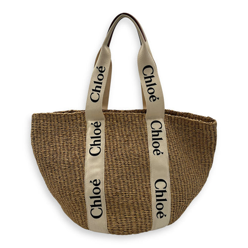 Chloé Woody Basket Brown Tote Bag in Raffia_1