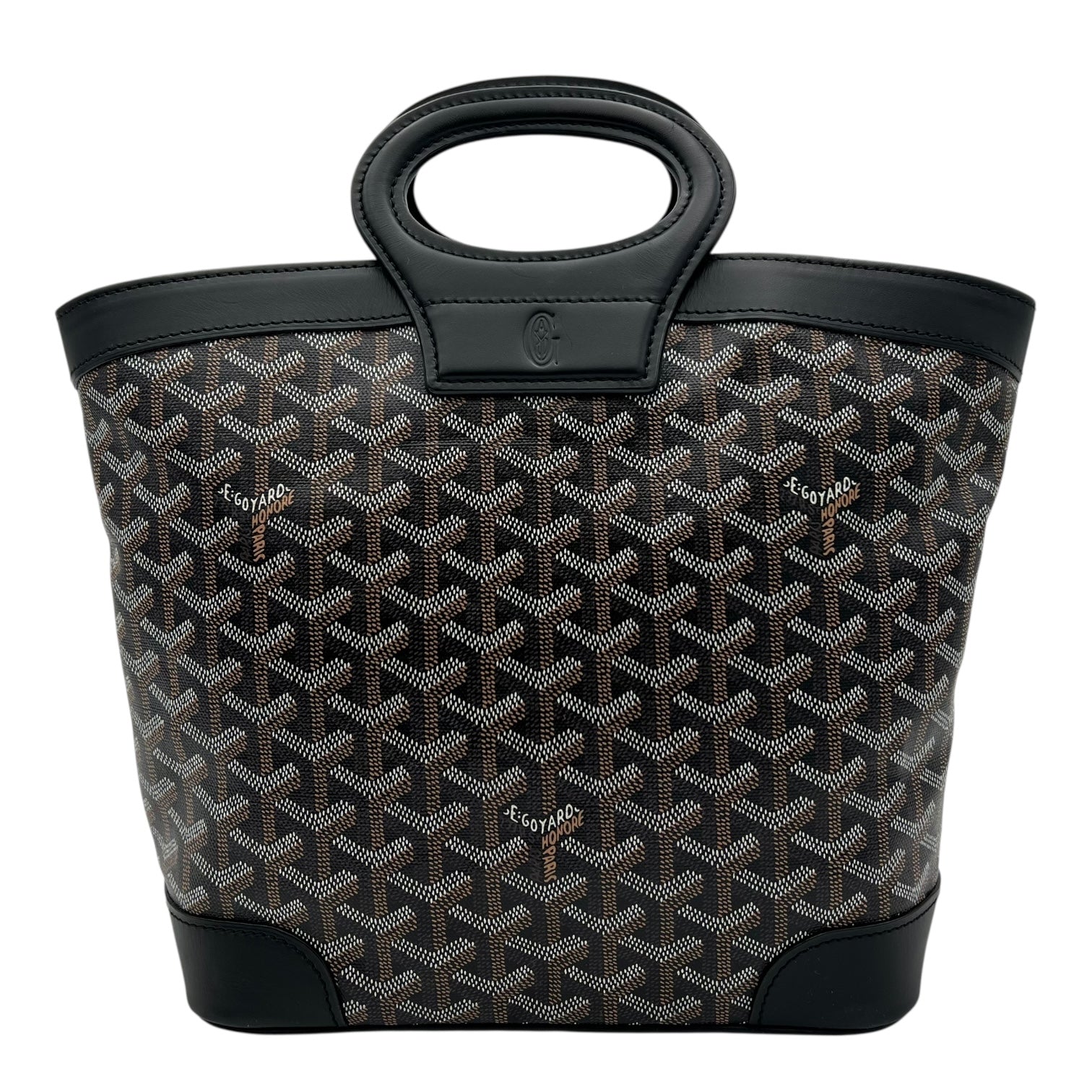 Goyard Beluga Top Handle Bag Black in Coated Canvas, Silver hardware_1