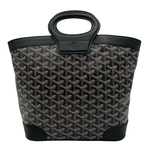 Goyard Beluga Top Handle Bag Black in Coated Canvas, Silver hardware_1