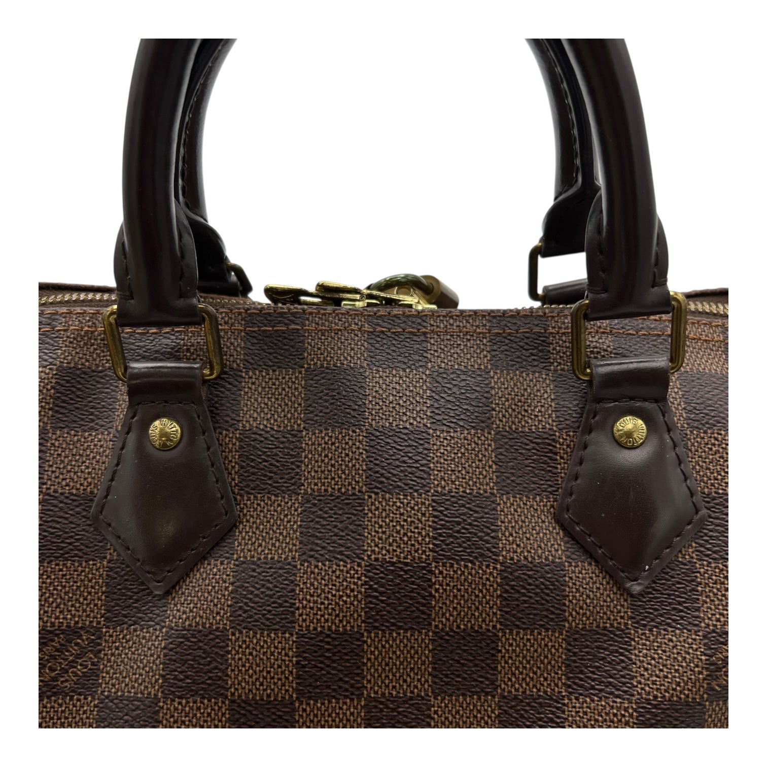 Louis Vuitton Speedy Top Handle Bag 30 Brown in Canvas, Gold hardware_11
