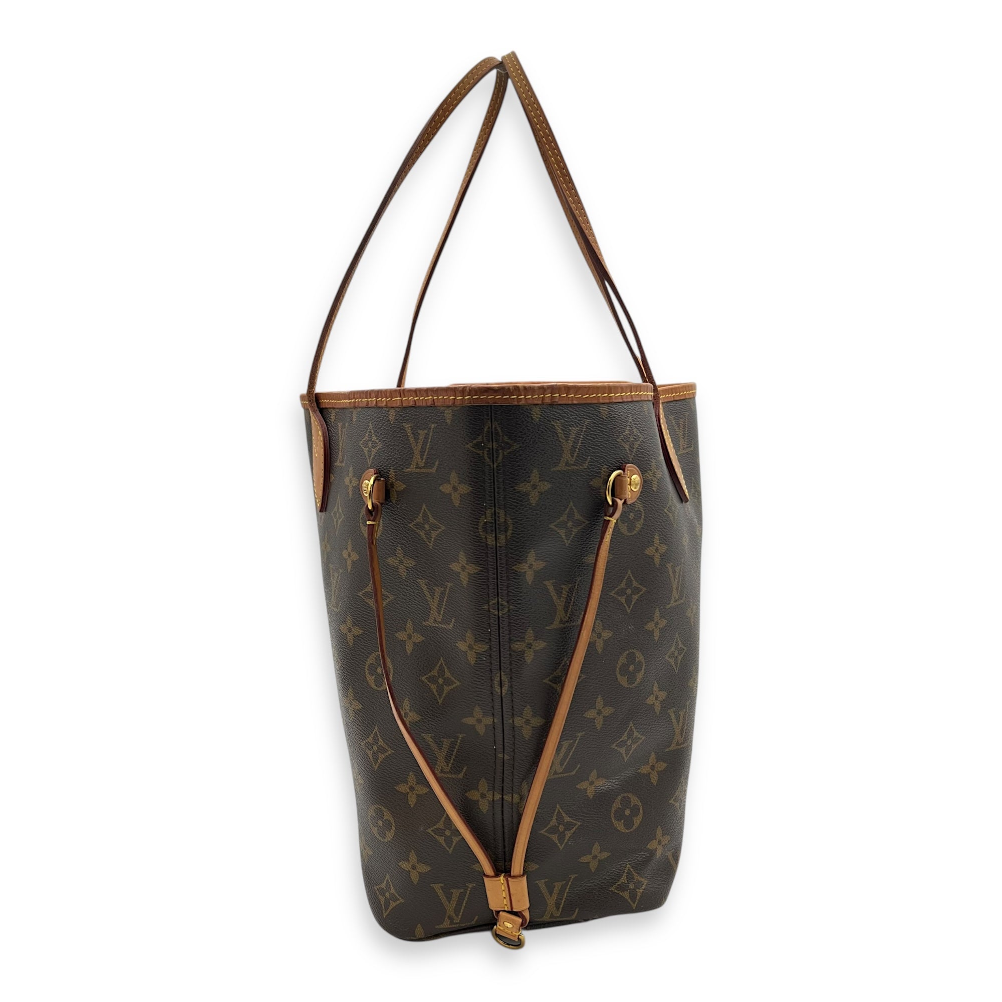 Louis Vuitton Neverfull Tote Bag MM Brown in Monogram Coated Canvas, Gold hardware_3
