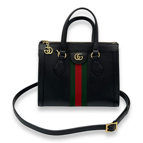 Gucci Ophidia Top Handle Bag Black in Calfskin, Gold hardware_8