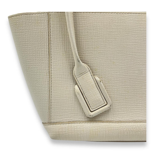 Bottega Veneta Arco White Top Handle Bag in Calfskin, Gold hardware_9