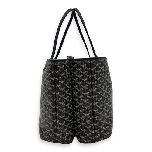 Goyard Isabelle Tote Bag Black in Coated Canvas, Silver hardware_4