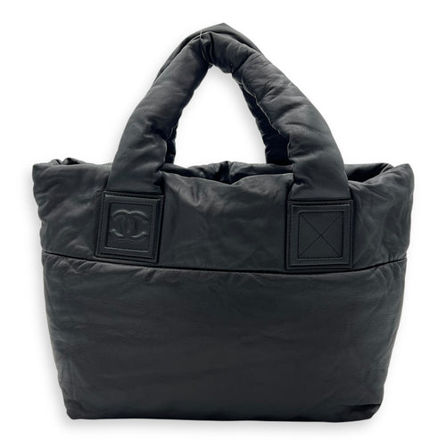 Chanel Reversible Cocoon Black Top Handle Bag in Calfskin, Silver hardware_2
