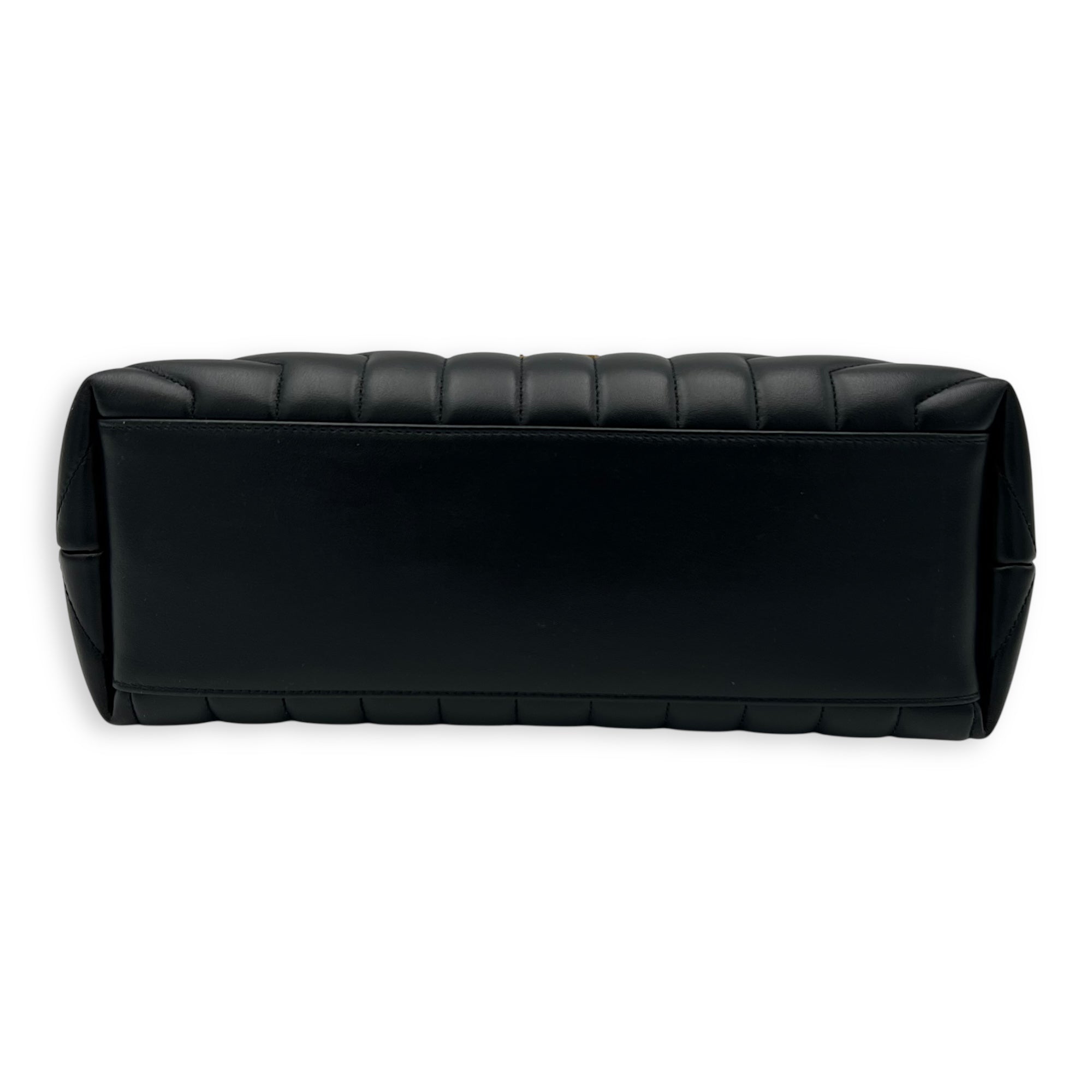 Saint Laurent Loulou Shoulder Bag Medium Black in Calfskin, Gold hardware_5