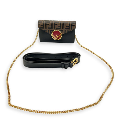 Fendi Zucca Wallet On Chain Multi-colour in Calfskin, Gold hardware_17