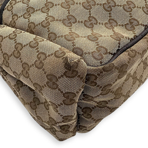 Gucci GG Shoulder Bag Brown in Canvas, Silver hardware_17