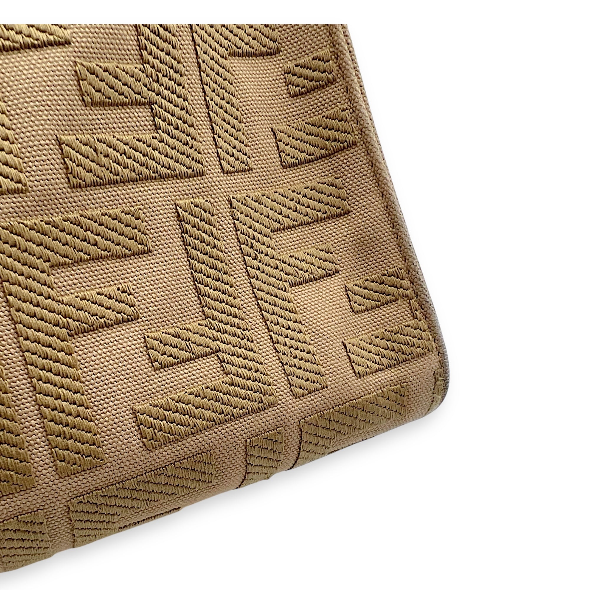 Fendi Peekaboo Brown Top Handle Bag in Canvas, Gold hardware_17