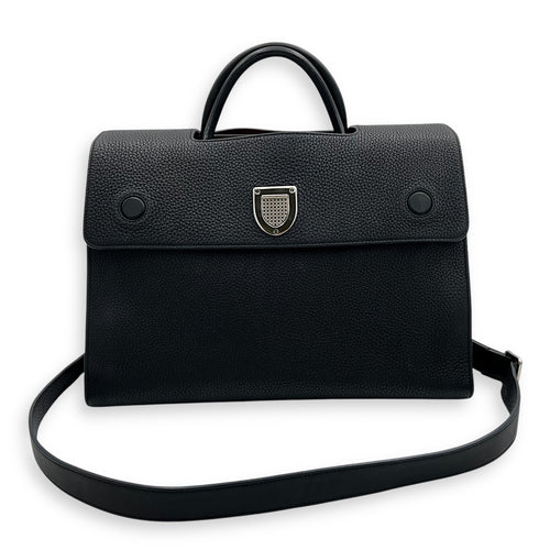 Dior Diorever Top Handle Bag Black in Calfskin, Silver hardware_17