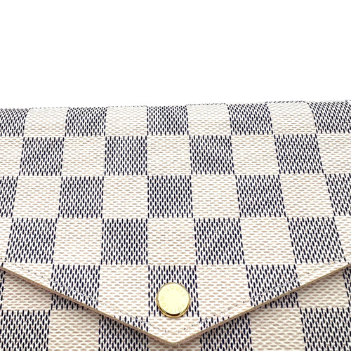 Felicie Damier Azur Crossbody Bag in Coated Canvas, Gold hardware