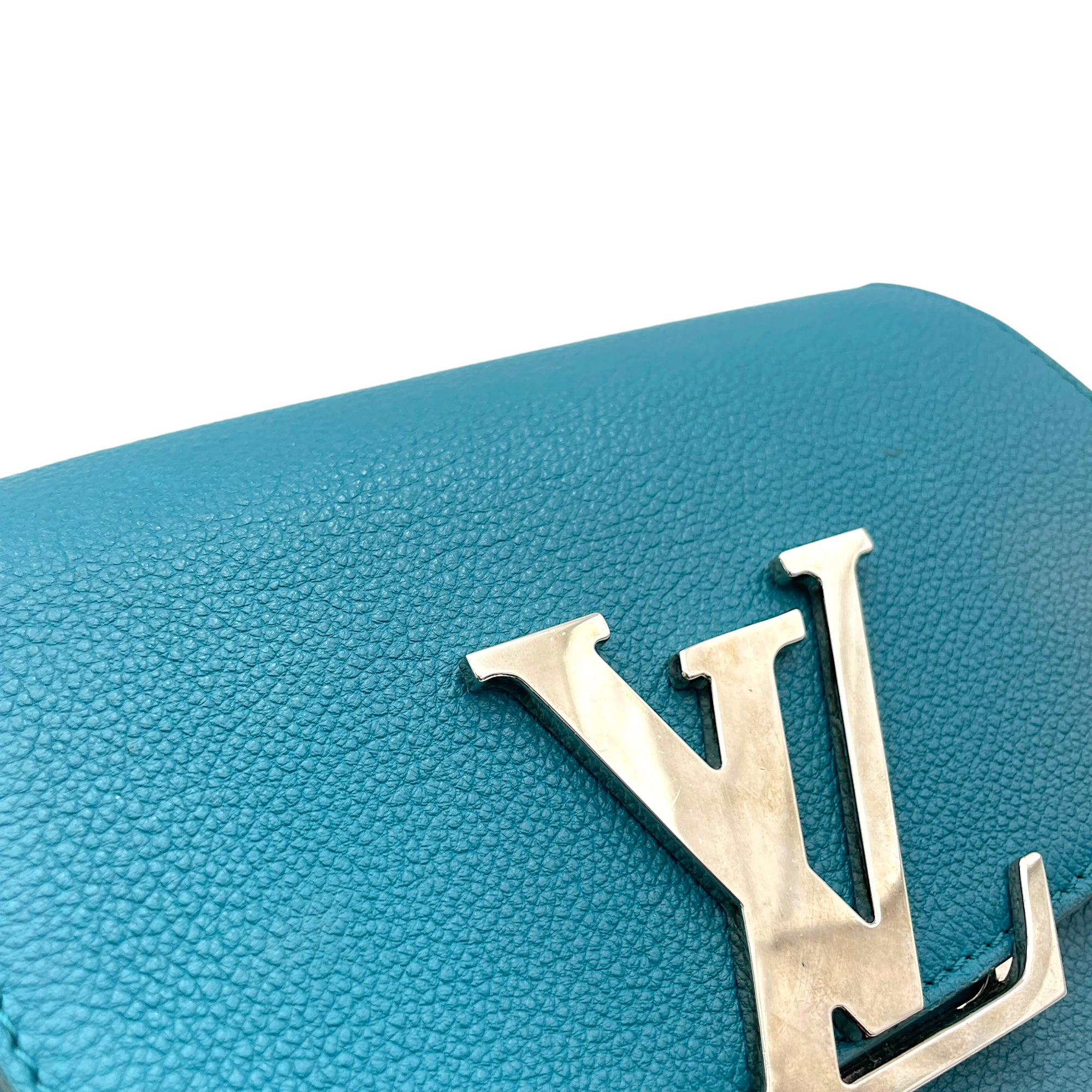 Vivienne Crossbody Bag Blue in Calfskin, Silver hardware