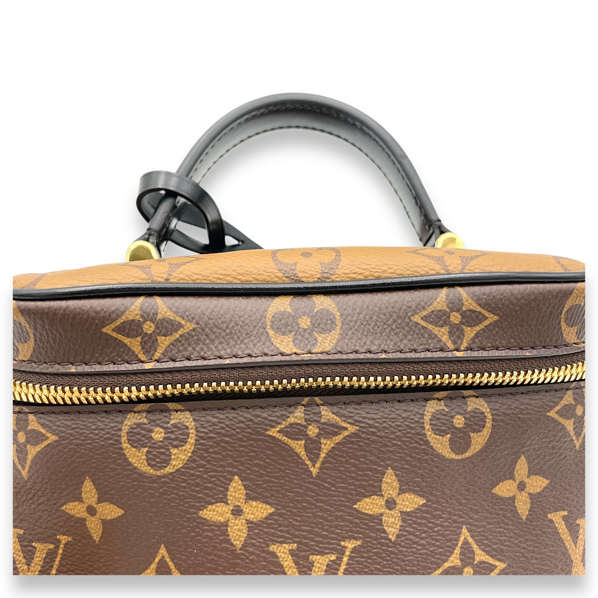 Vanity Crossbody Bag PM Brown in Monogram Coated Canvas, Gold hardware