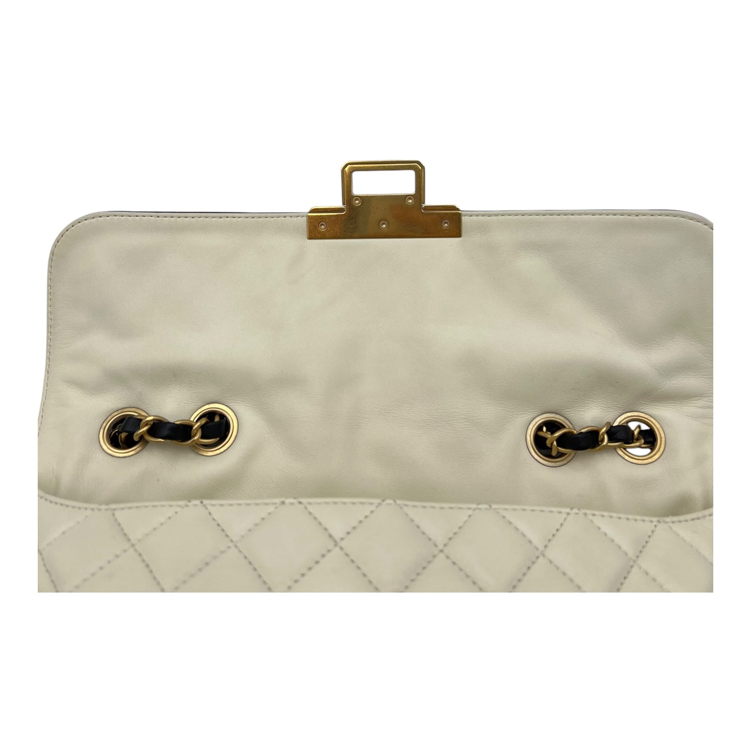 Others Shoulder Bag White in Calfskin, Gold hardware