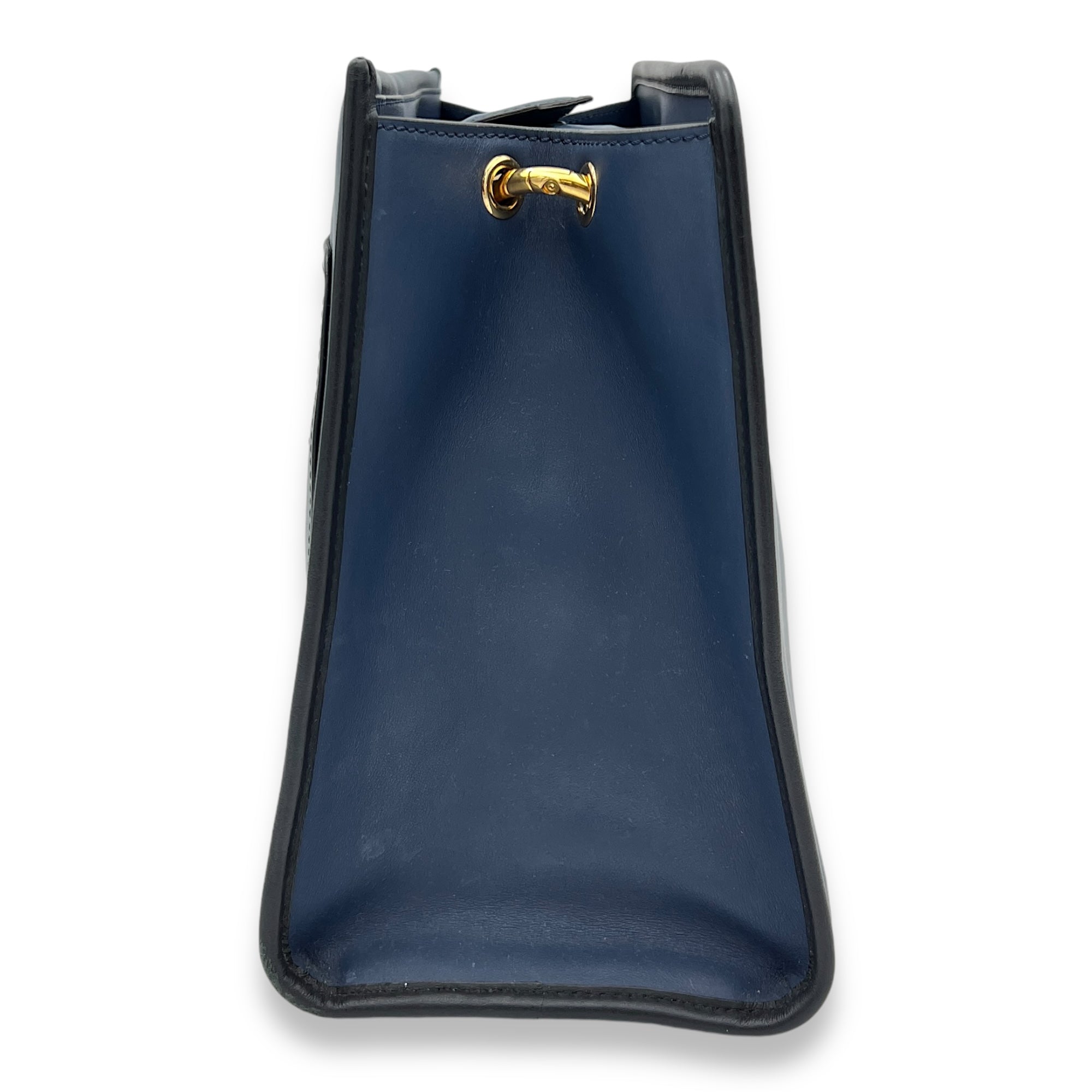 Runaway Top Handle Bag Blue in Calfskin, Gold hardware