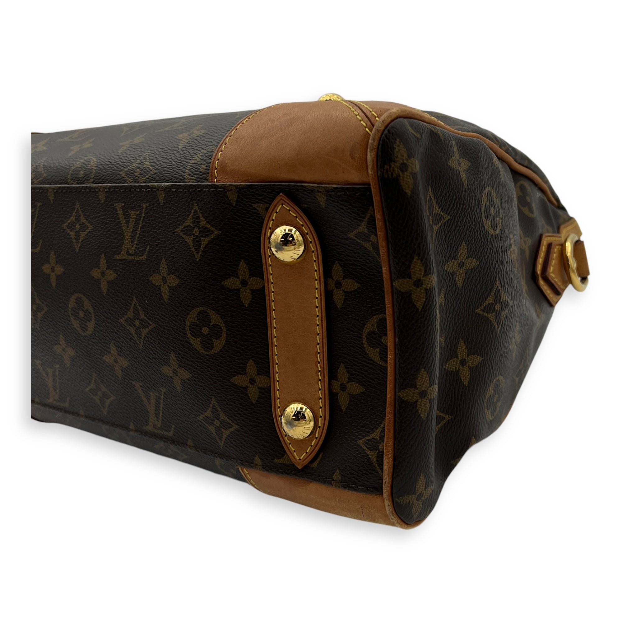 Retiro Top Handle Bag Brown in Monogram Coated Canvas, Gold hardware