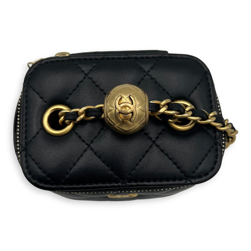 Vanity Crossbody Bag Black in Lambskin, Gold hardware