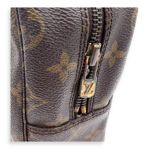 Louis Vuitton Toilette Pouch Brown in Monogram Coated Canvas, Gold hardware_14