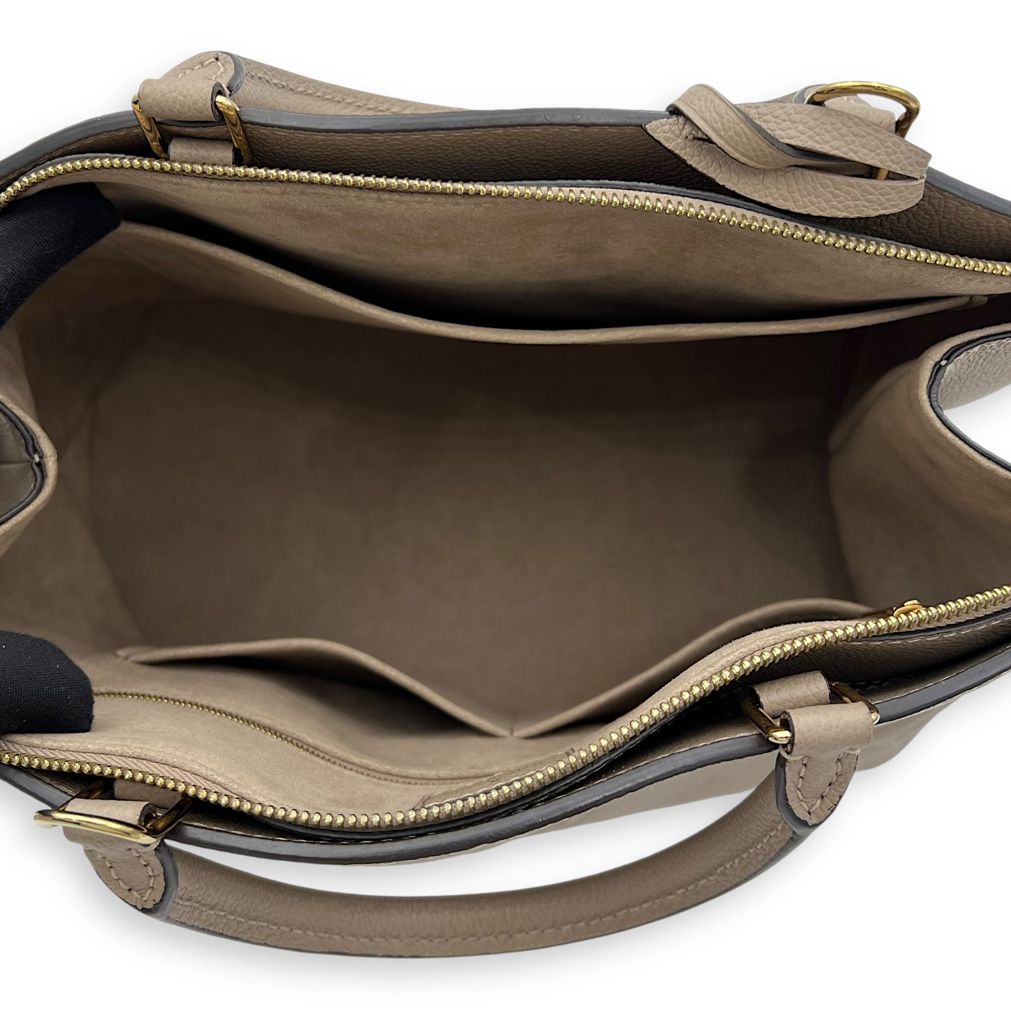 Louis Vuitton Grand palasis Top Handle Bag MM Grey in Calfskin, Gold hardware_6