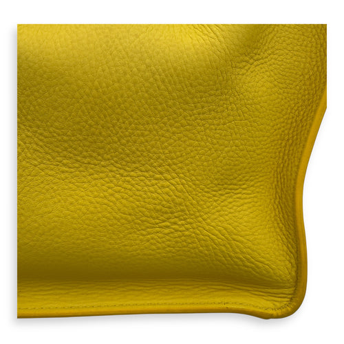 Celine Phantom Luggage Yellow Top Handle Bag in Calfskin, Gold hardware_18