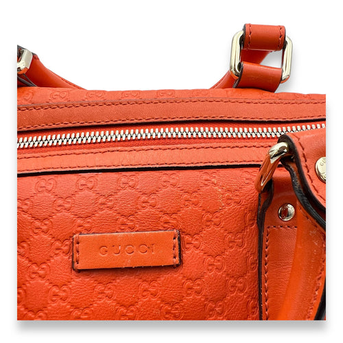 Gucci Boston Top Handle Bag Orange in Guccissima Leather, Gold hardware_11