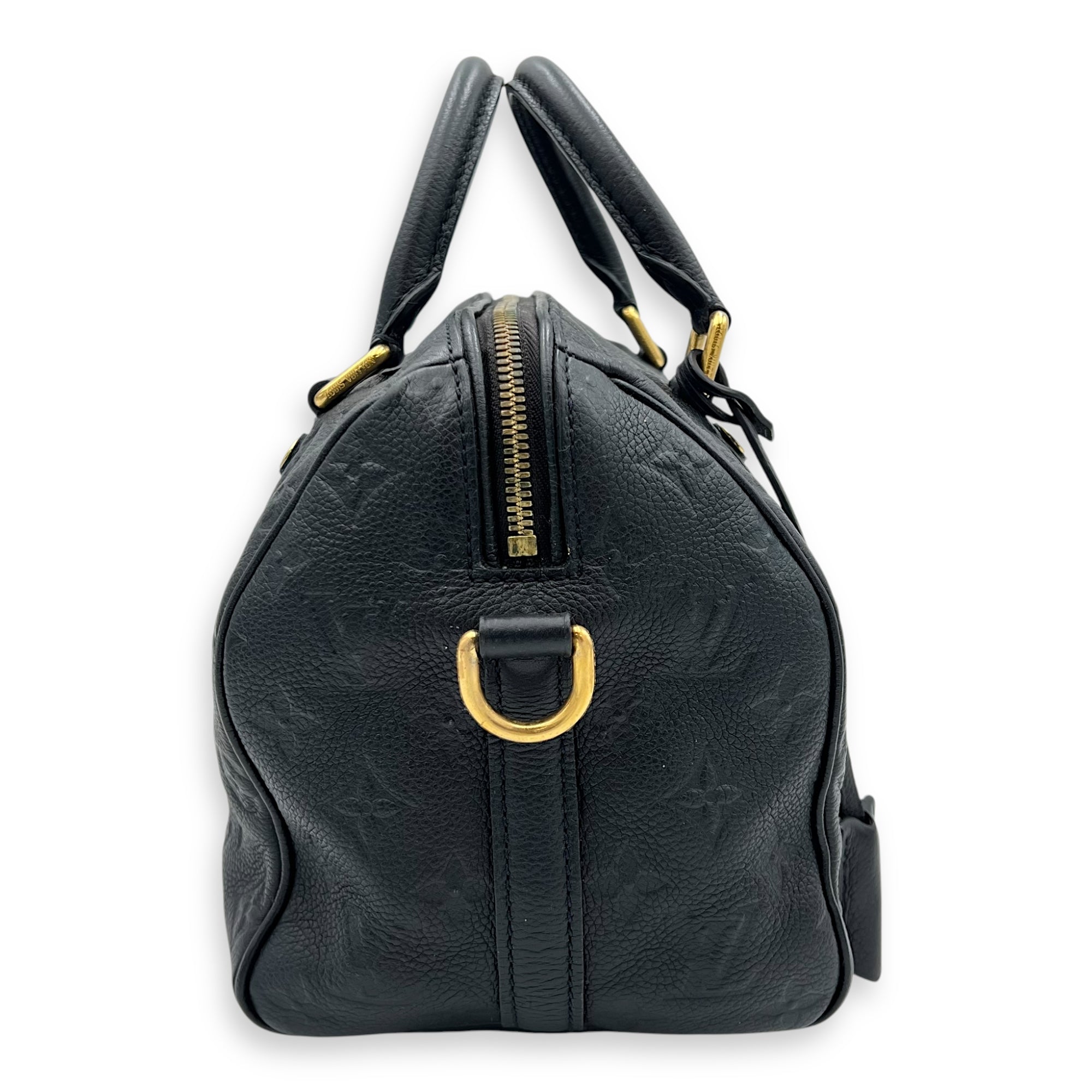 Louis Vuitton Speedy 25 Black Top Handle Bag in Empreinte Leather, Gold hardware_4