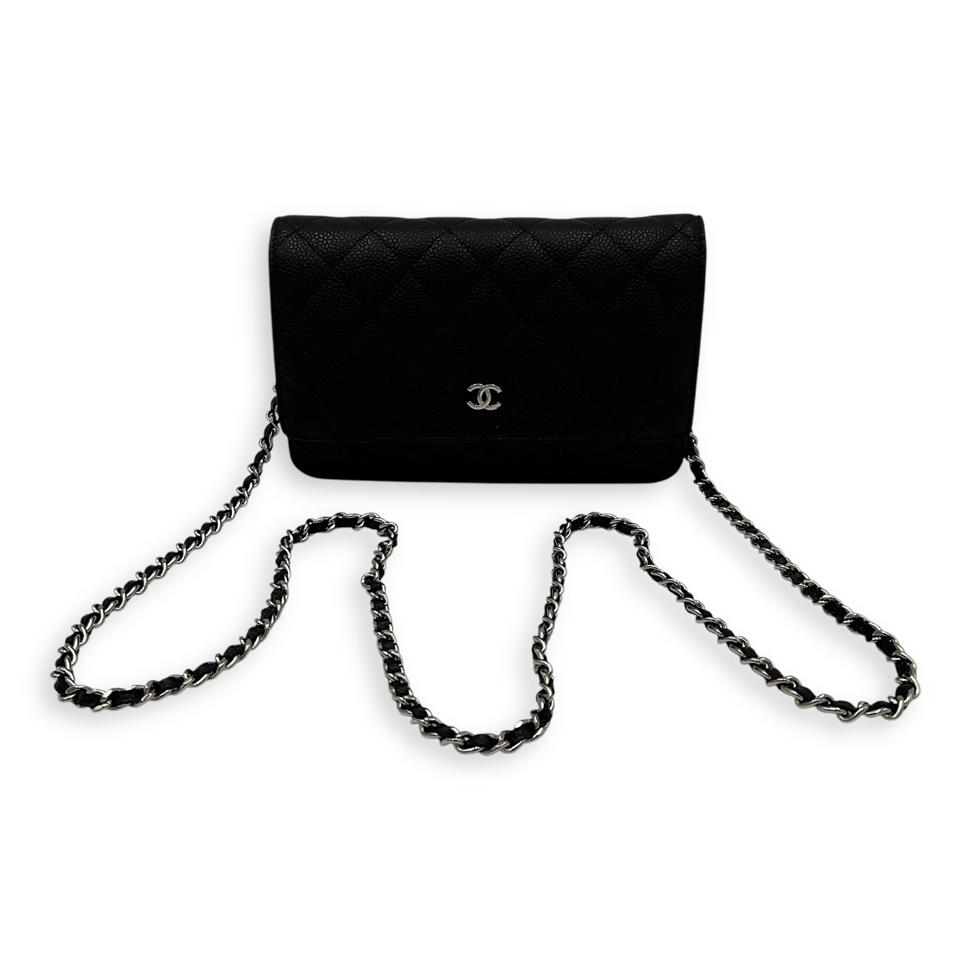 Chanel CC Wallet On Chain Black in Caviar Leather, Silver hardware_18