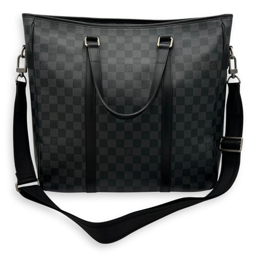 Louis Vuitton Tadao Two Way Top Handle Bag Graphite in Coated Canvas, Silver hardware_18