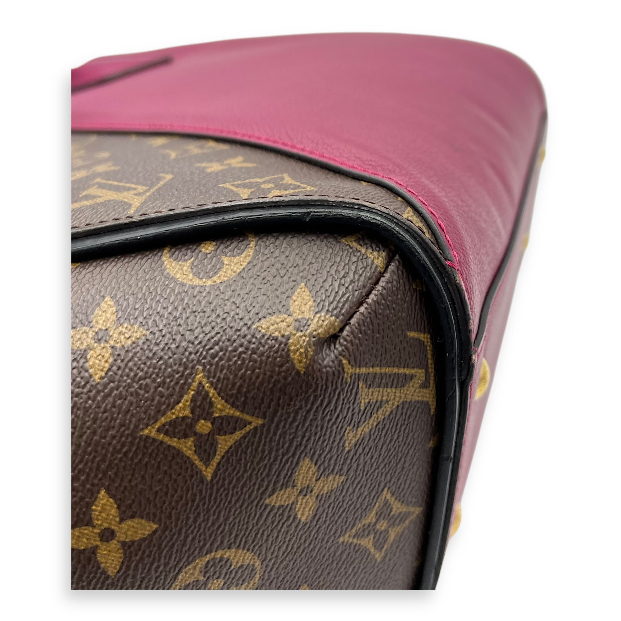 Louis Vuitton Kimono Top Handle Bag MM Brown in Monogram Coated Canvas, Gold hardware_18