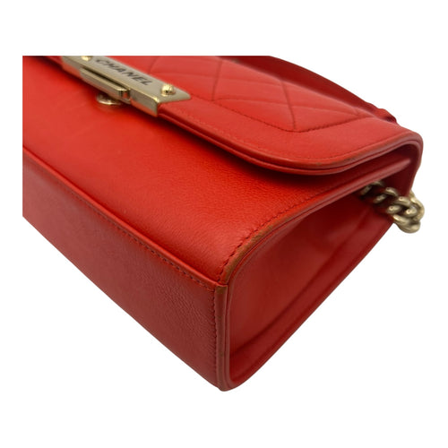 Chanel 2 way bag Orange Crossbody Bag in Calfskin, Gold hardware_11