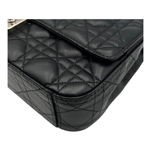 Christian Dior Miss Dior Shoulder Bag Black in Calfskin, Silver hardware_9