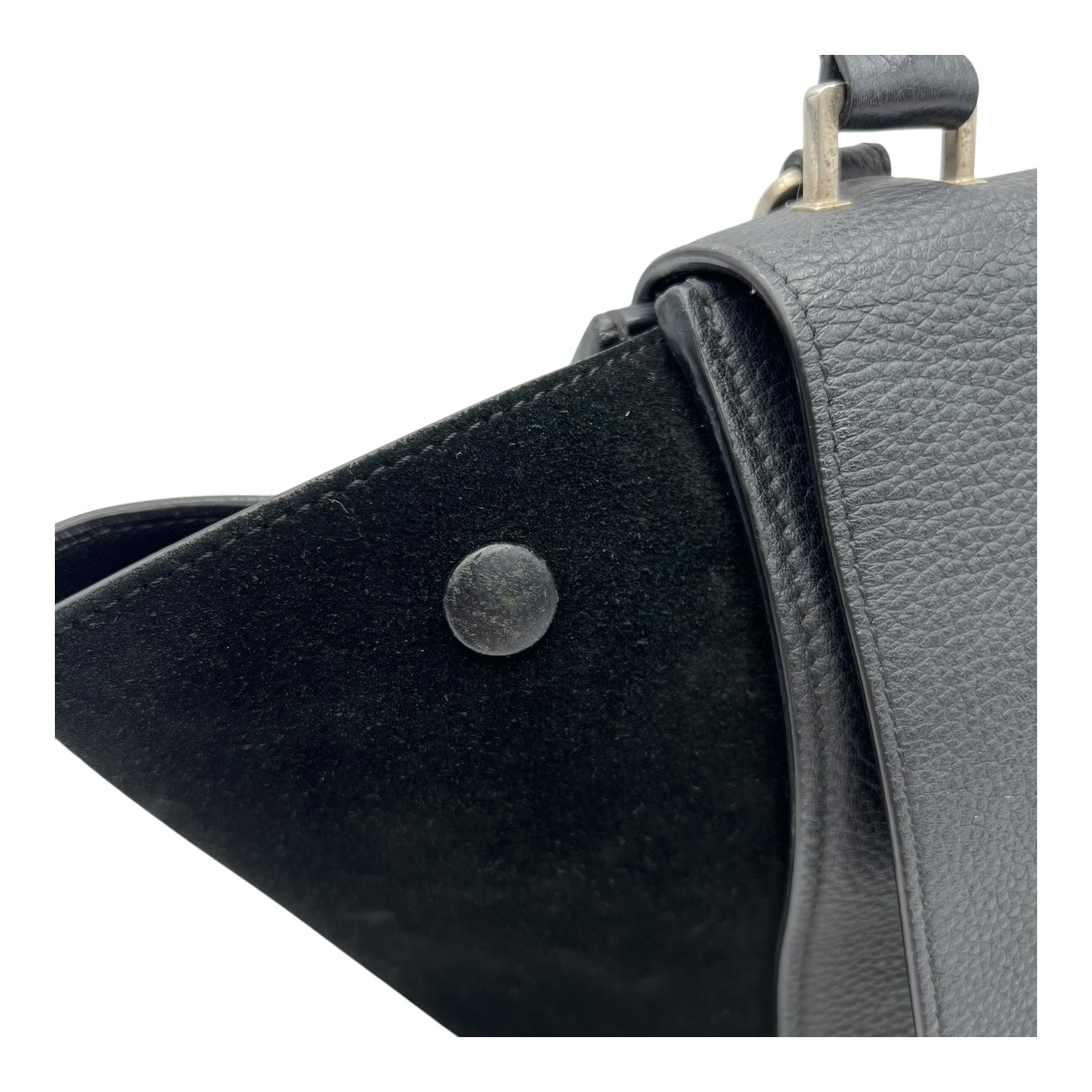 Celine Trapeze Small Black Shoulder Bag in Calfskin, Silver hardware_13