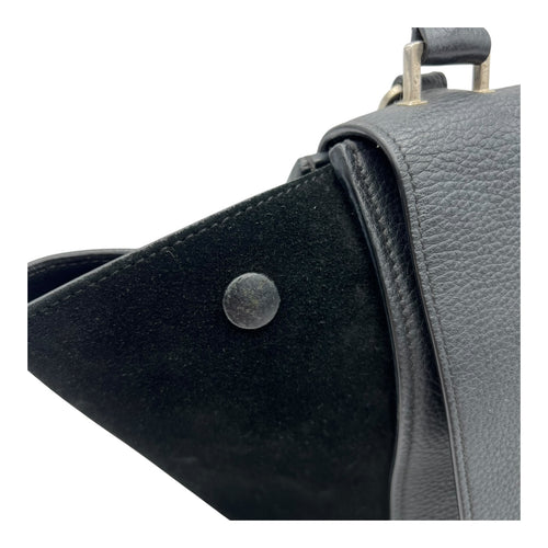 Celine Trapeze Small Black Shoulder Bag in Calfskin, Silver hardware_13