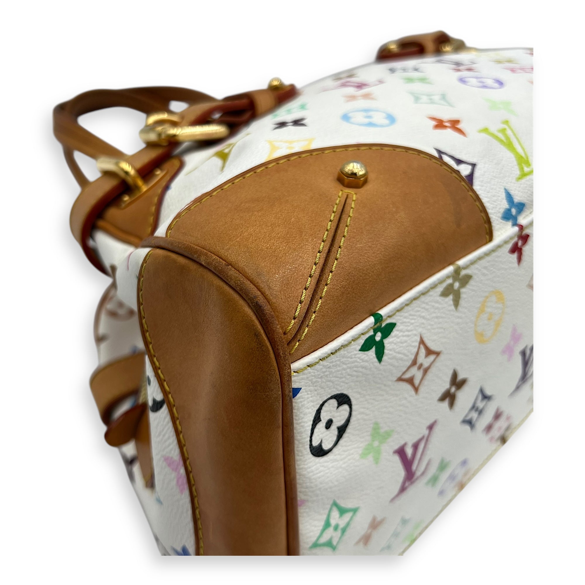 Louis Vuitton Claudia Shoulder Bag Multicolor x Murakami in Monogram Coated Canvas, Gold hardware_12