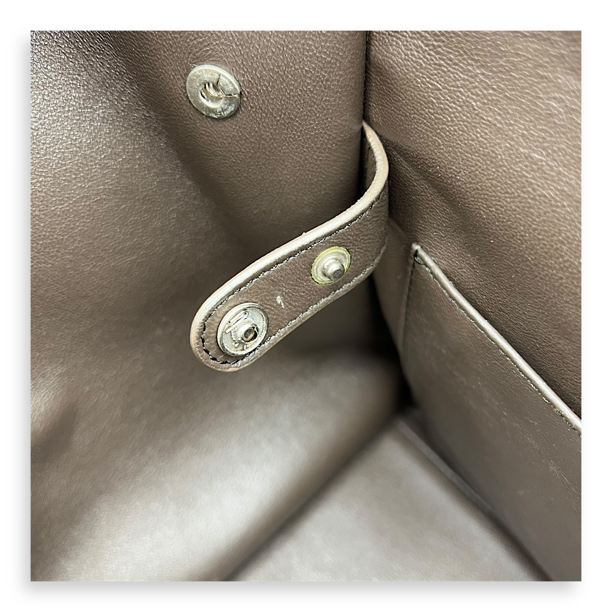 Celine Trapeze Top Handle Bag Brown in Calfskin, Silver hardware_10