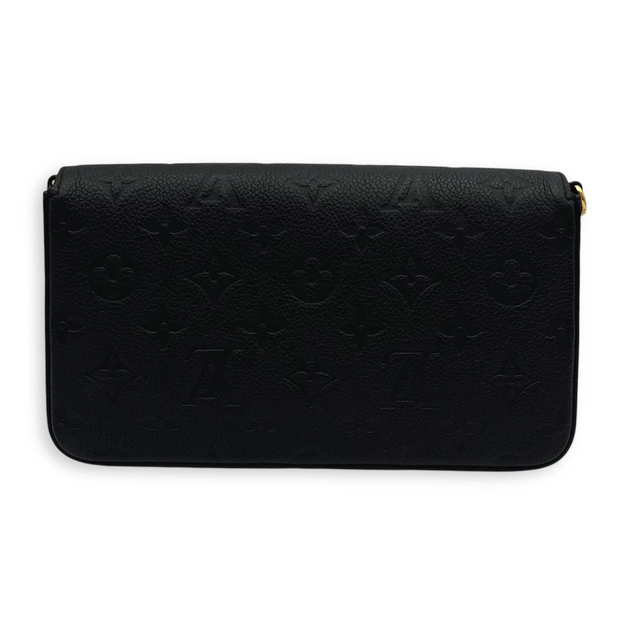 Louis Vuitton Felicie Wallet On Chain Black in Monogram Empreinte Leather, Gold hardware_2